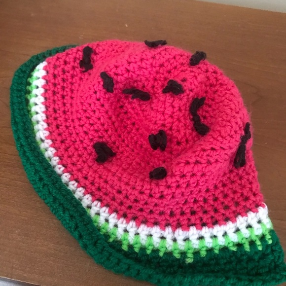 🎉HP🎊Watermelon Hand Crochet Baby Blanket Hat - Picture 15 of 16